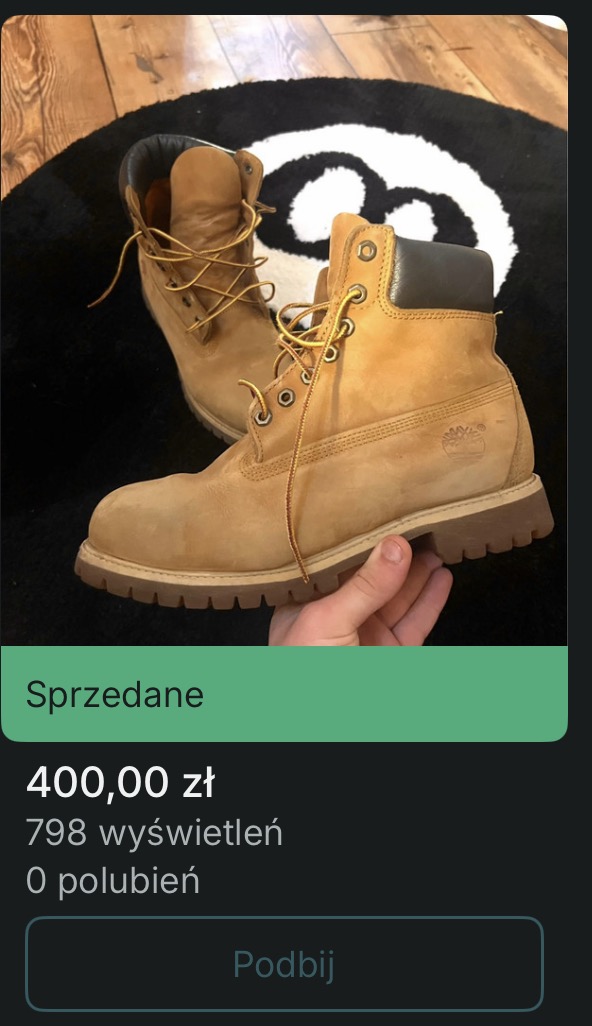 Timberland sprzedane