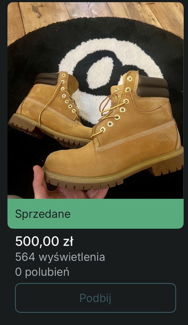 Timberland sprzedane